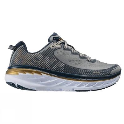 Zapatillas Running Hoka One One Bondi 5 Wide Hombre Gris / Azul Marino - Chile AYO743965